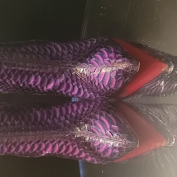 Christian louboutin, so kate booty 120 watersnake,purple,fushia and blue  sz36.5 - Picture 6 of 16